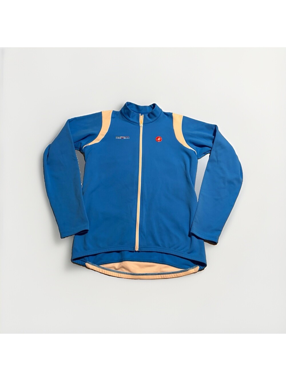 Castelli Thermal Cycling Jersey Mens XL Blue Long Sleeve Full Zip Bike Jacket